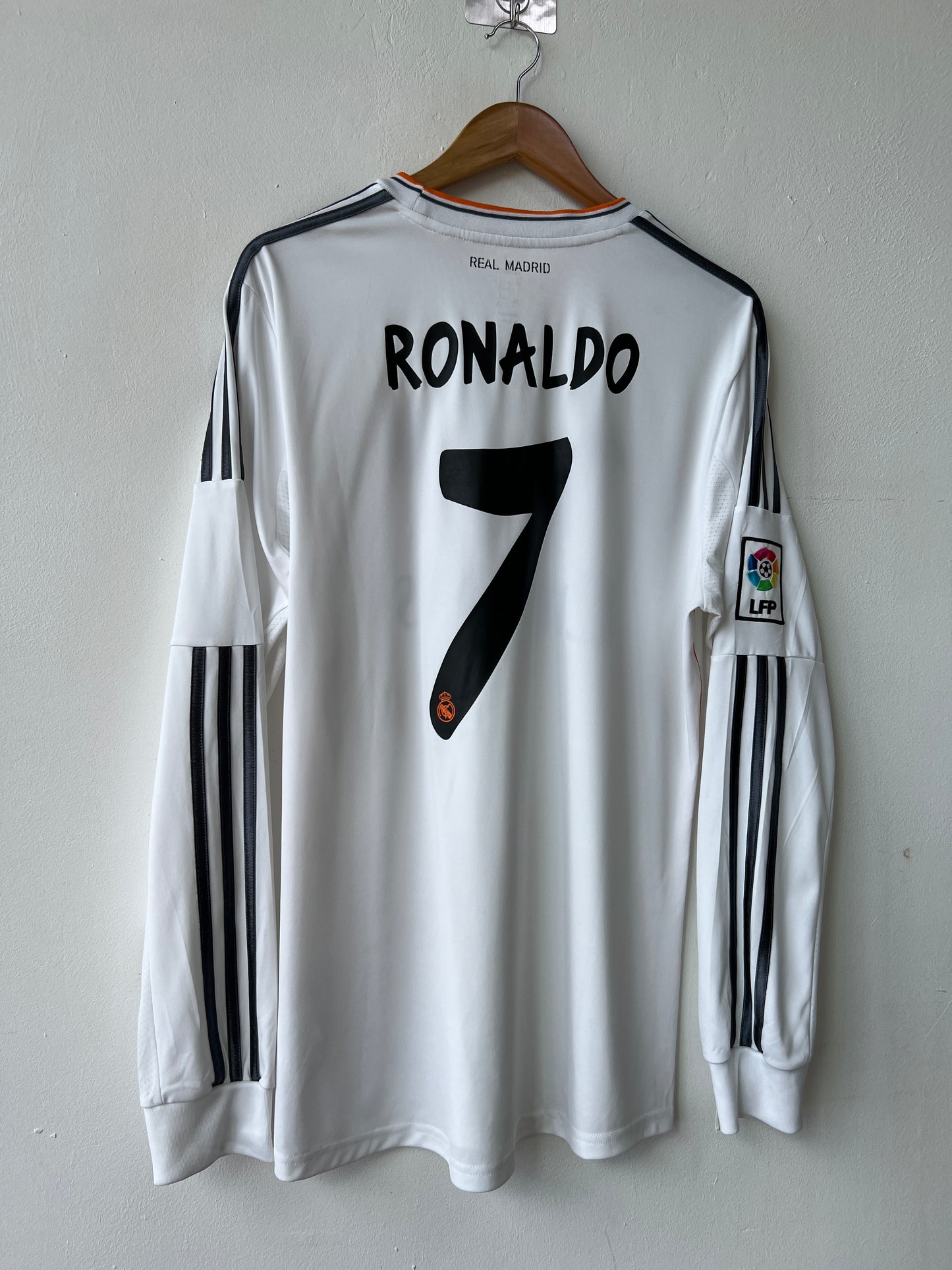 (L) Real Madrid 2013-14 Home Long Sleeve Shirt Ronaldo #7