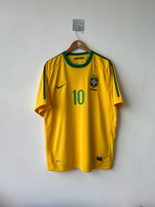 (XL) Brazil 2010-11 Home Shirt Ronaldinho #10