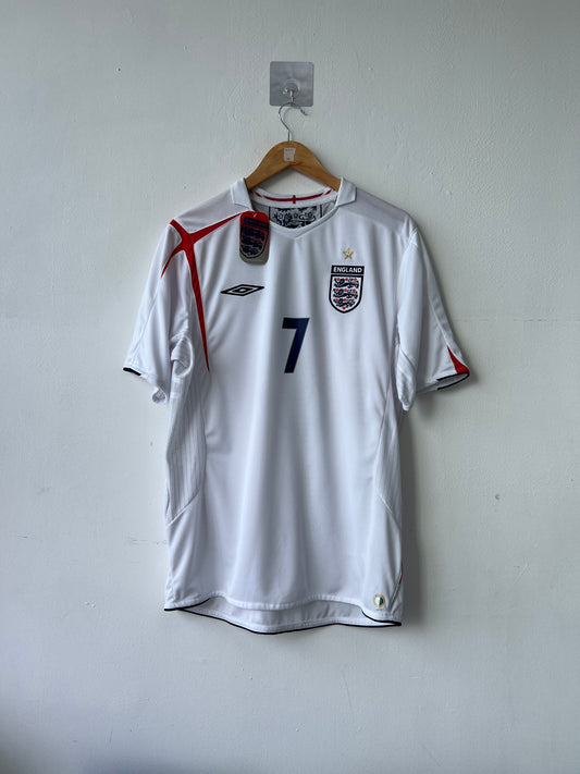 (L) England 2005-07 Home Shirt Beckham #7 (NEW)