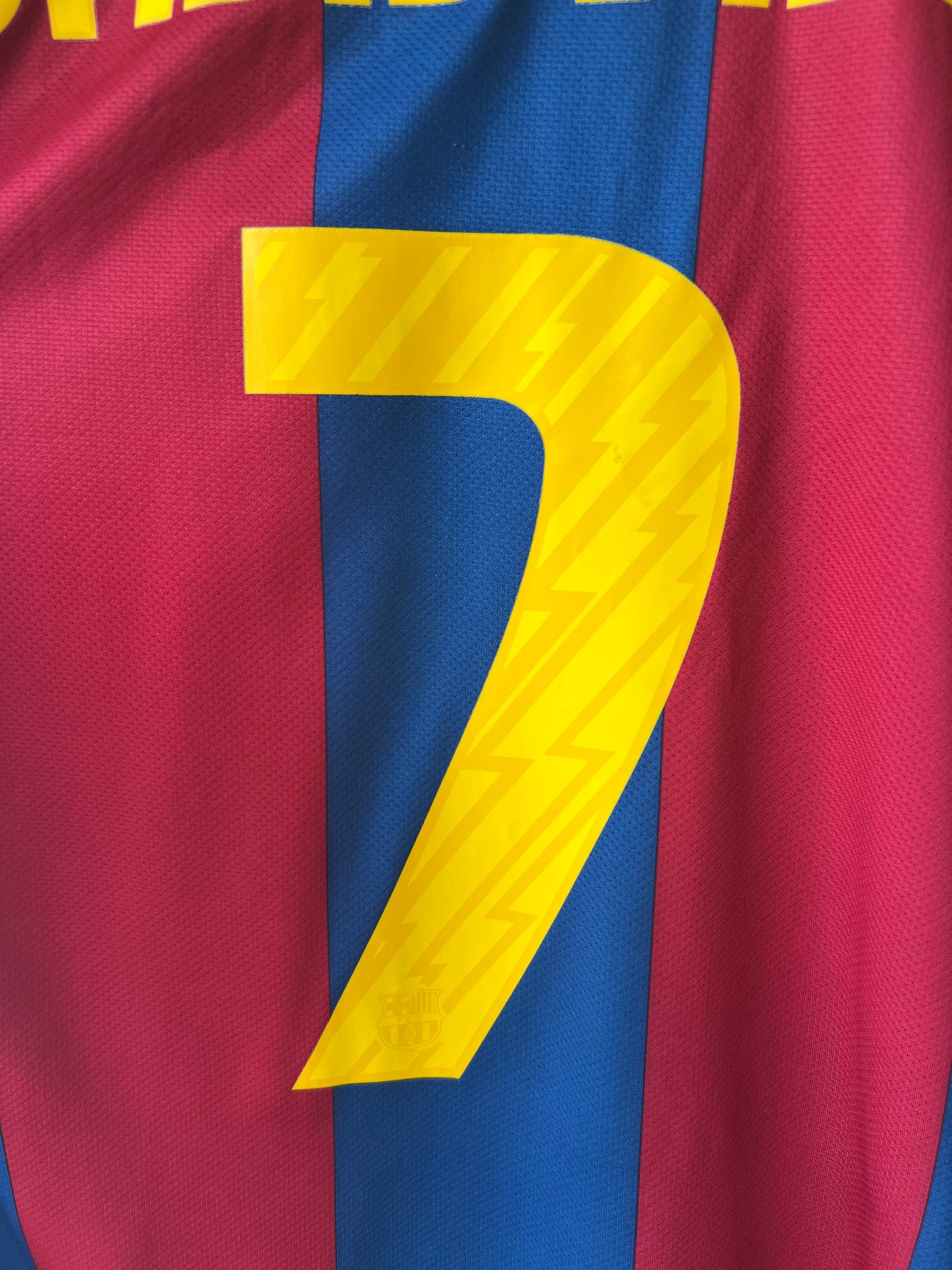 (M) Barcelona 2010-11 Home Shirt David Villa #7