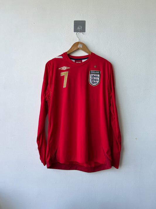 (L) England 2006-08 Away Long Sleeve Shirt Beckham #7