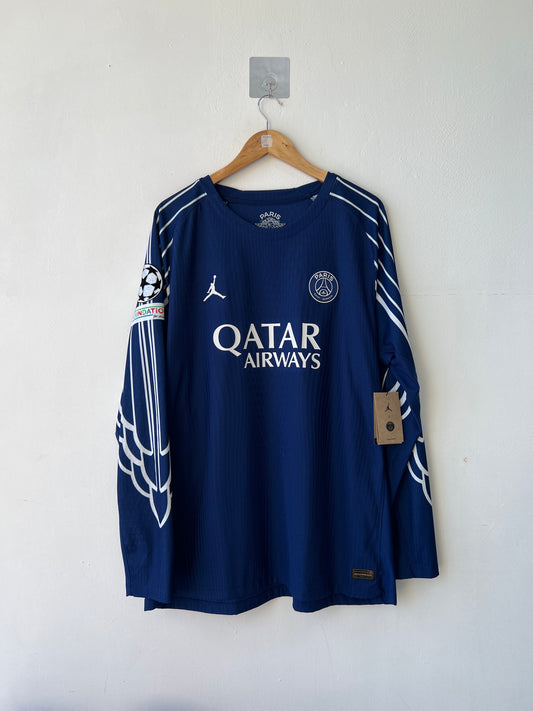 (XXL) PSG 2024-25 Fourth Long Sleeve Player Version Shirt D. Doue #14 (NEW)