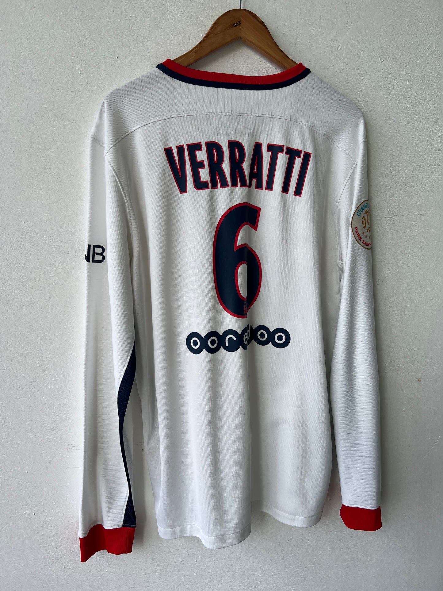 (XL) PSG 2015-16 Away Long Sleeve Player Version Shirt Verratti #6