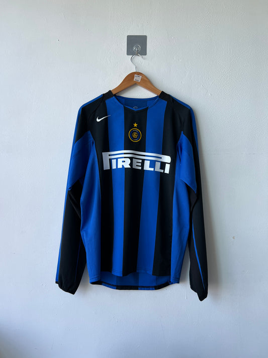 (M) Inter Milan 2004-05 Home Long Sleeve Materazzi #23