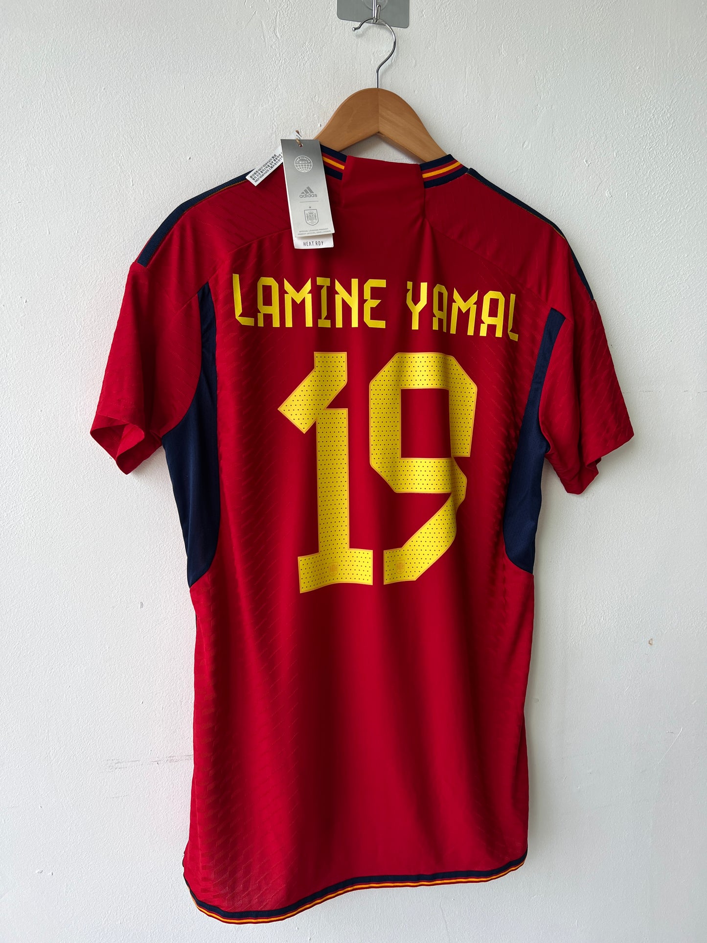 (L) Spain 2022-23 Home Player Version Shirt Lamine Yamal #19 (NEW)