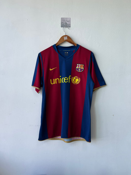 (M) Barcelona 2007-08 Home Player Version Shirt Ronaldinho #10