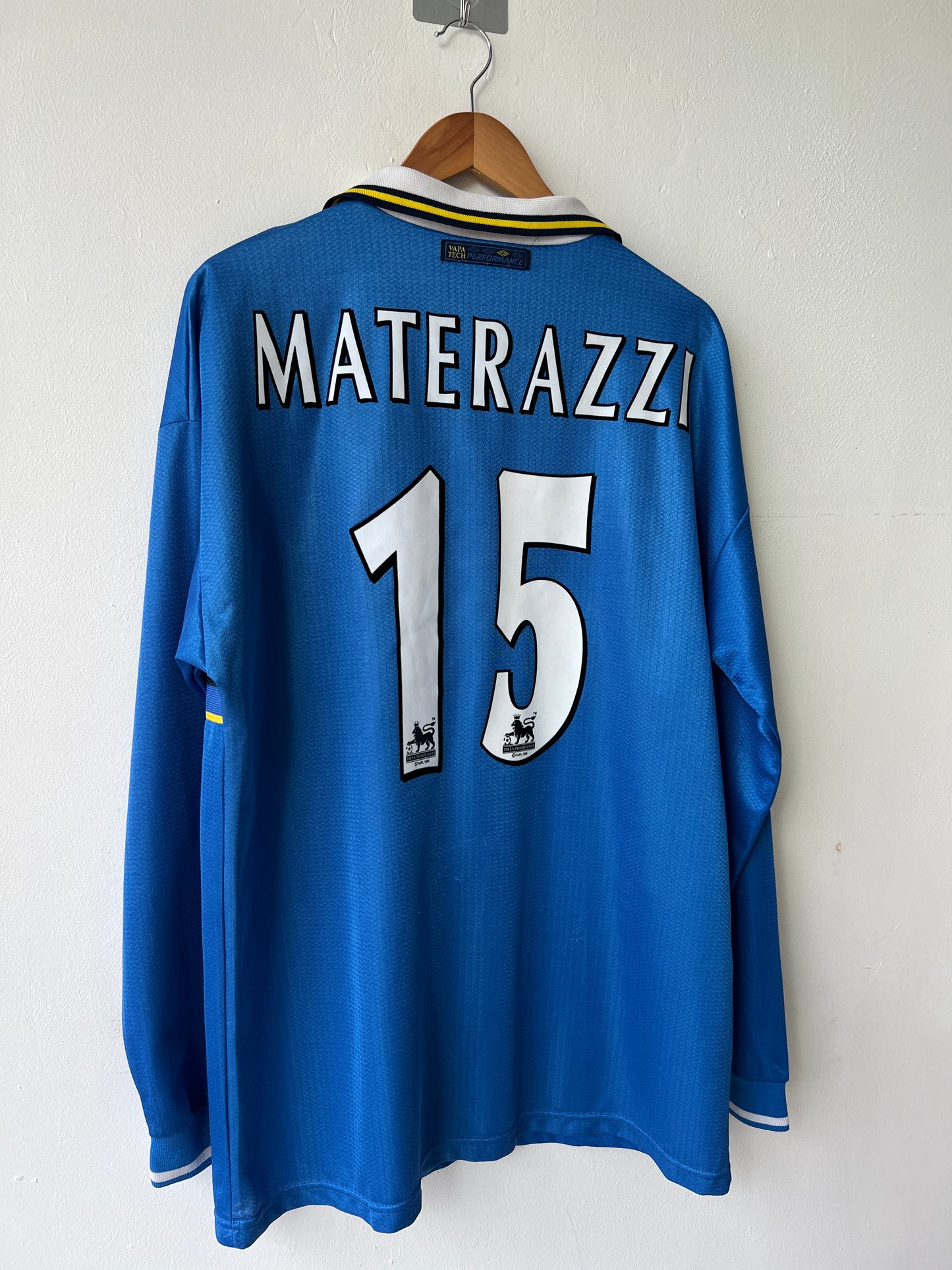 (XL) Everton 1997-99 Home Long Sleeve Shirt Materazzi #15