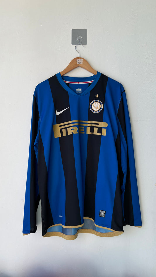 Inter Milan 2008-09 Home LS Shirt Ibrahimovic #8 (XL)