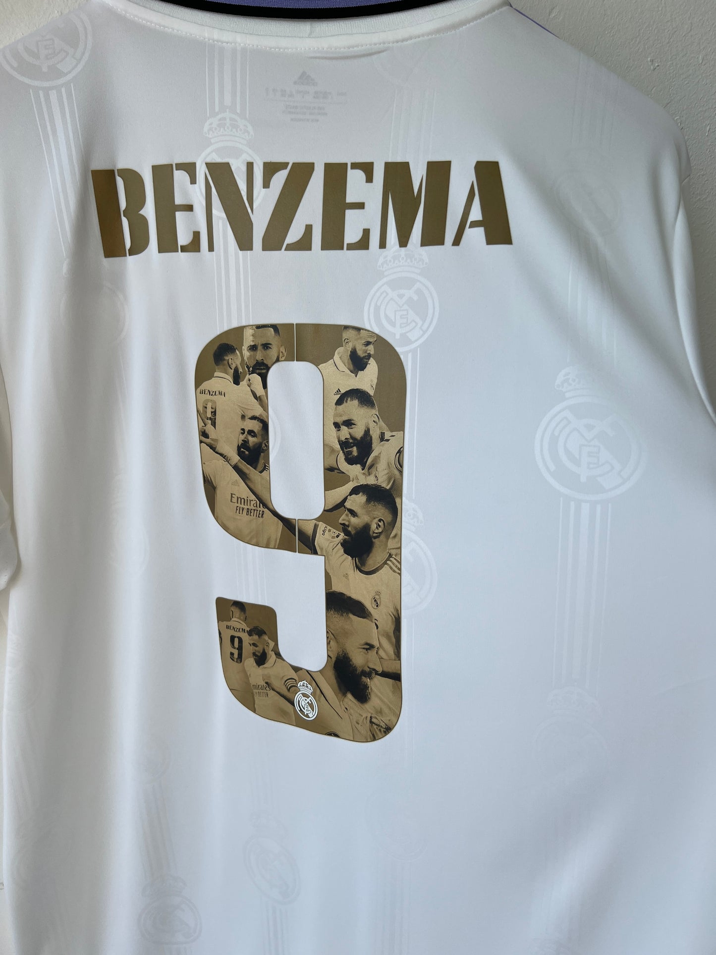 (L) Real Madrid 2022-23 Home Shirt Benzema #9 Ballon d'Or Tribute (NEW)