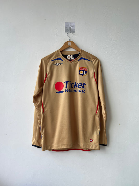 (M) Olympique Lyon 2007-08 Away Long Sleeve Shirt Benzema #10