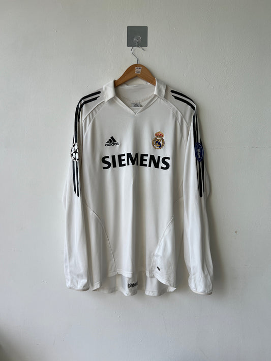 (L) Real Madrid 2005-06 Home Long Sleeve Shirt Beckham #23