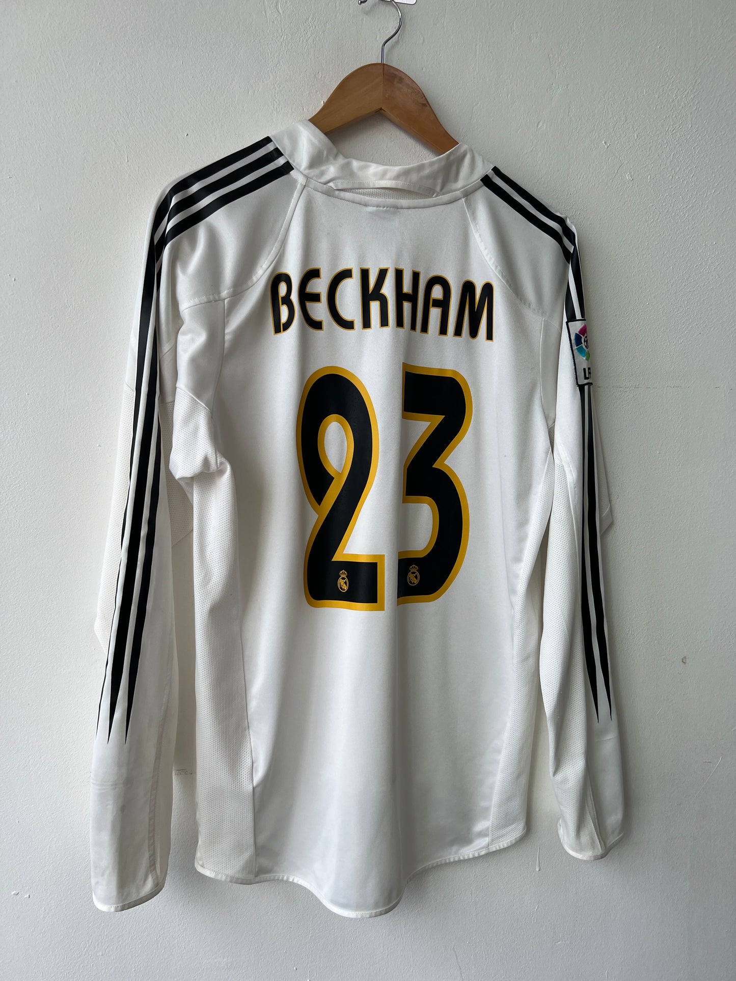 (L) Real Madrid 2004-05 Home Long Sleeve Shirt Beckham #23
