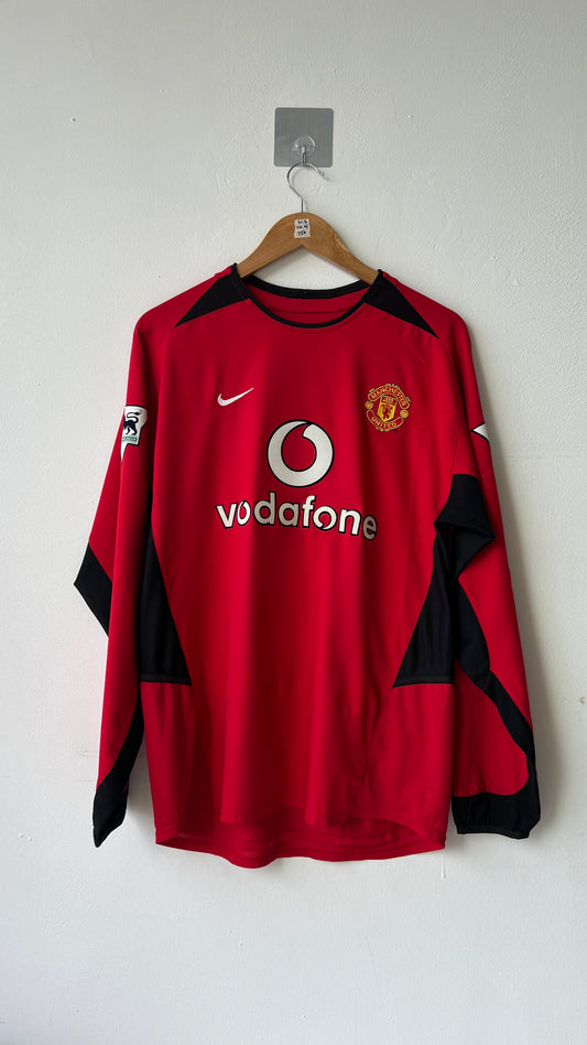 Manchester United 2002-04 Home L/S Shirt Beckham #7 (M)