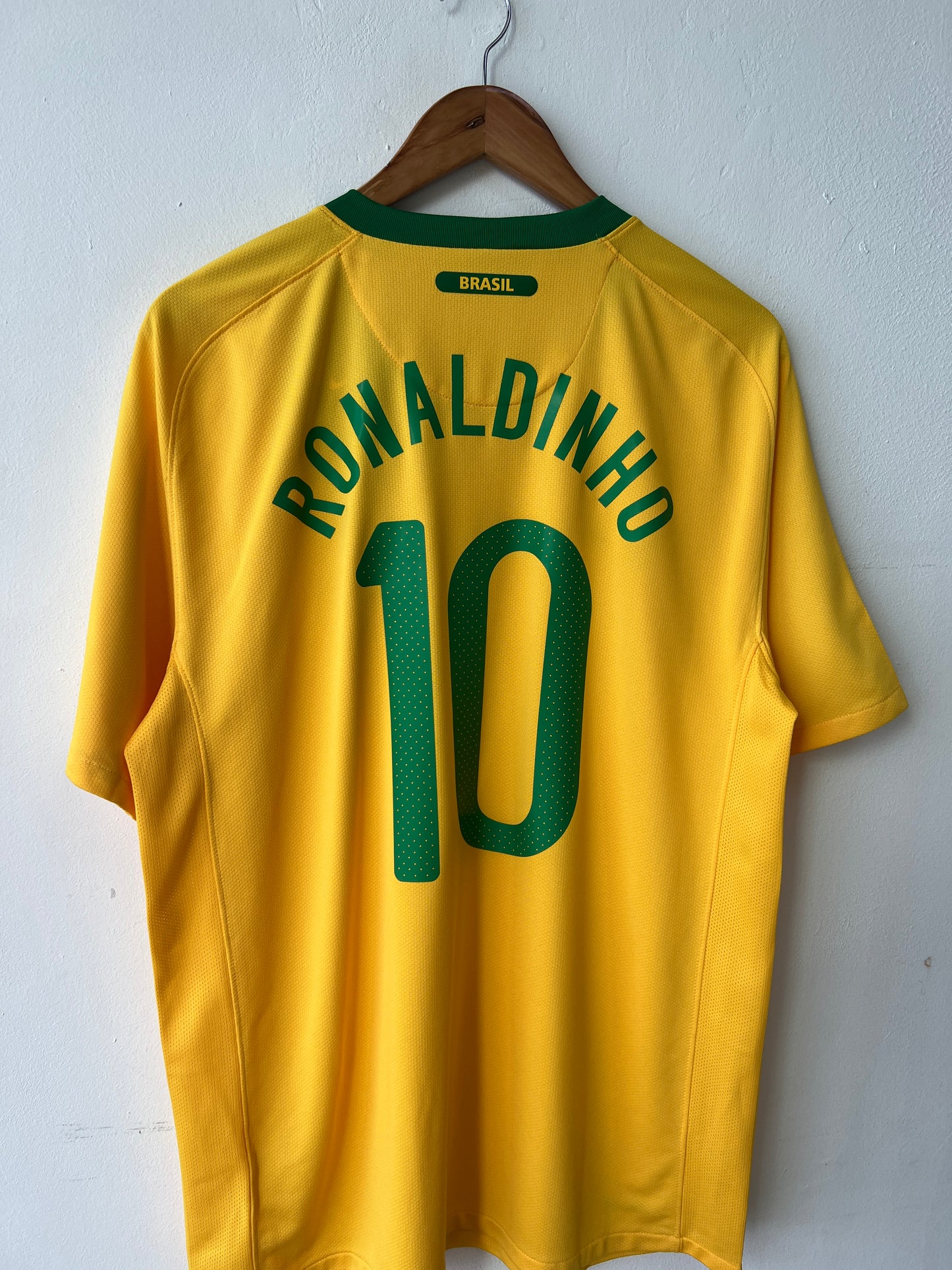 (L) Brazil 2010-11 Home Shirt Ronaldinho #10 (NEW)