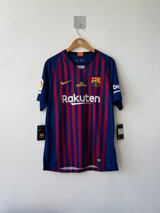 (L) Barcelona 2018-19 Home Shirt A. Iniesta (NEW) (Tribute)