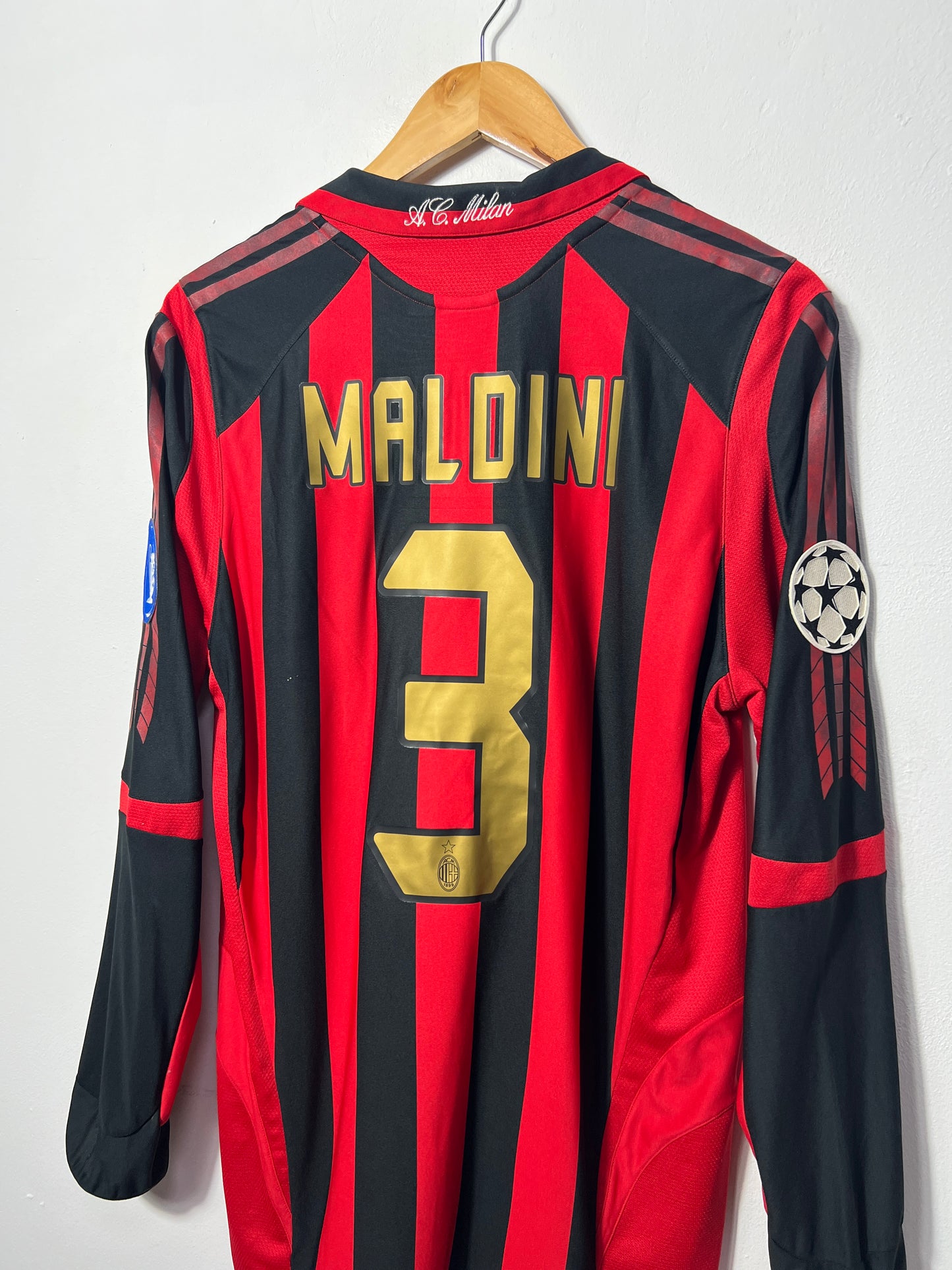 (M) AC Milan 2005-06 Home Long Sleeve Shirt Maldini #3