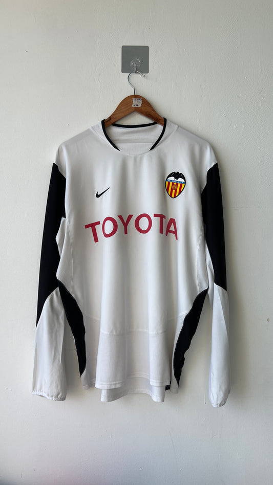 Valencia 2003-04 Home Long Sleeve Shirt Aimar #21 (L)