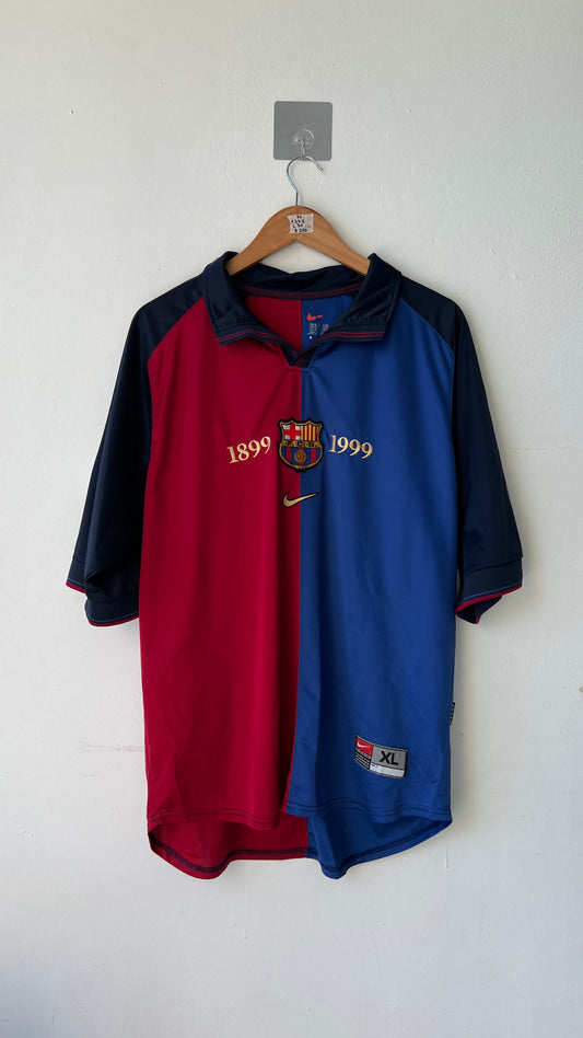Barcelona 1999-01 Home Shirt Rivaldo #11 (XL)