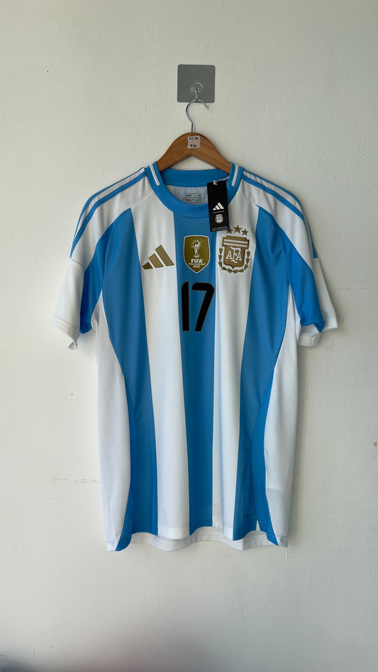 Argentina 2024-25 Home Shirt Garnacho #17 (L) (Brand New)