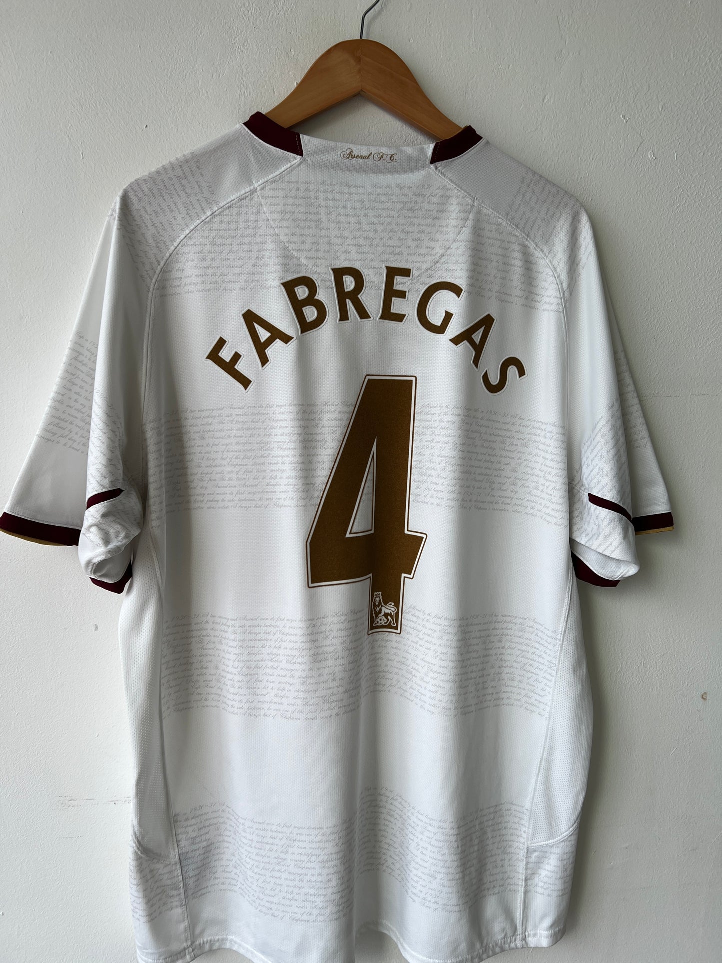 (XL) Arsenal 2007-08 Away Shirt Fabregas #4