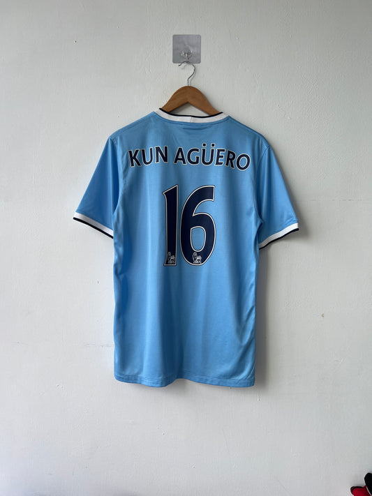 (M) Manchester City 2013-14 Home Shirt Kun Aguero #10