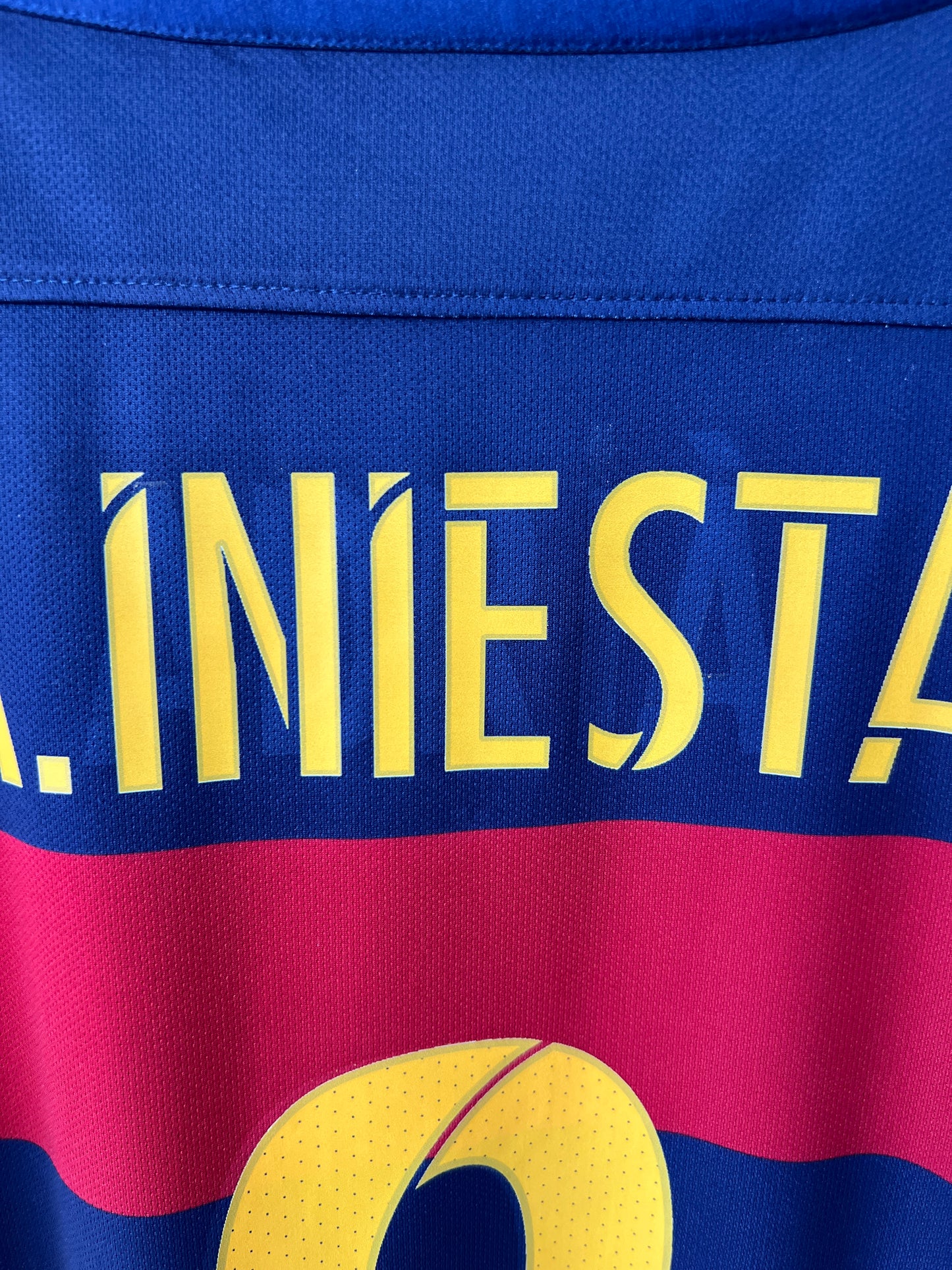 (L) Barcelona 2015-16 Home Shirt A. Iniesta #8