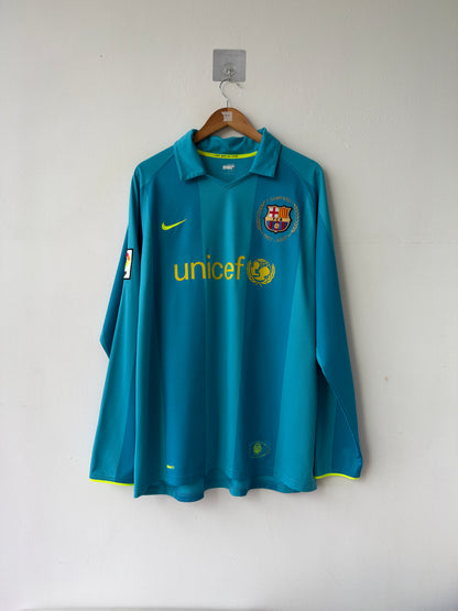 (XL) Barcelona 2007-09 Away Long Sleeve Shirt A. Iniesta #8