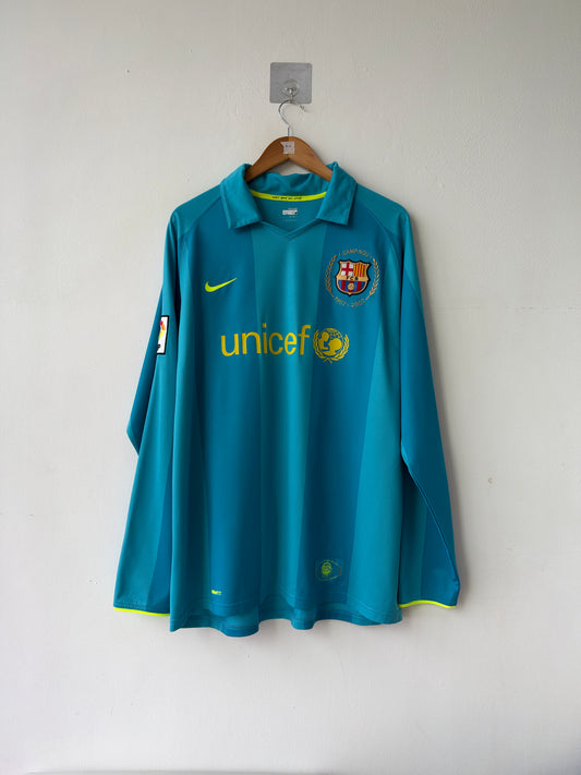 (XL) Barcelona 2007-09 Away Long Sleeve Shirt A. Iniesta #8