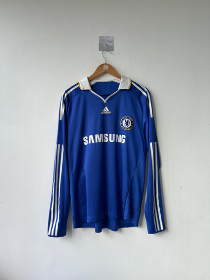 (L) Chelsea 2008-09 Home Long Sleeve Player Version Shirt Drogba #11