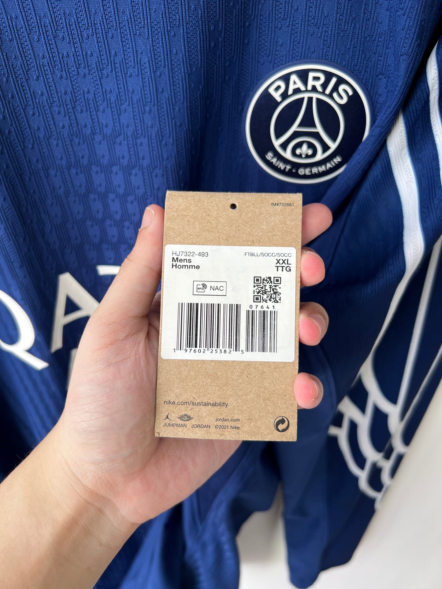 (XXL) PSG 2024-25 Fourth Long Sleeve Player Version Shirt D. Doue #14 (NEW)