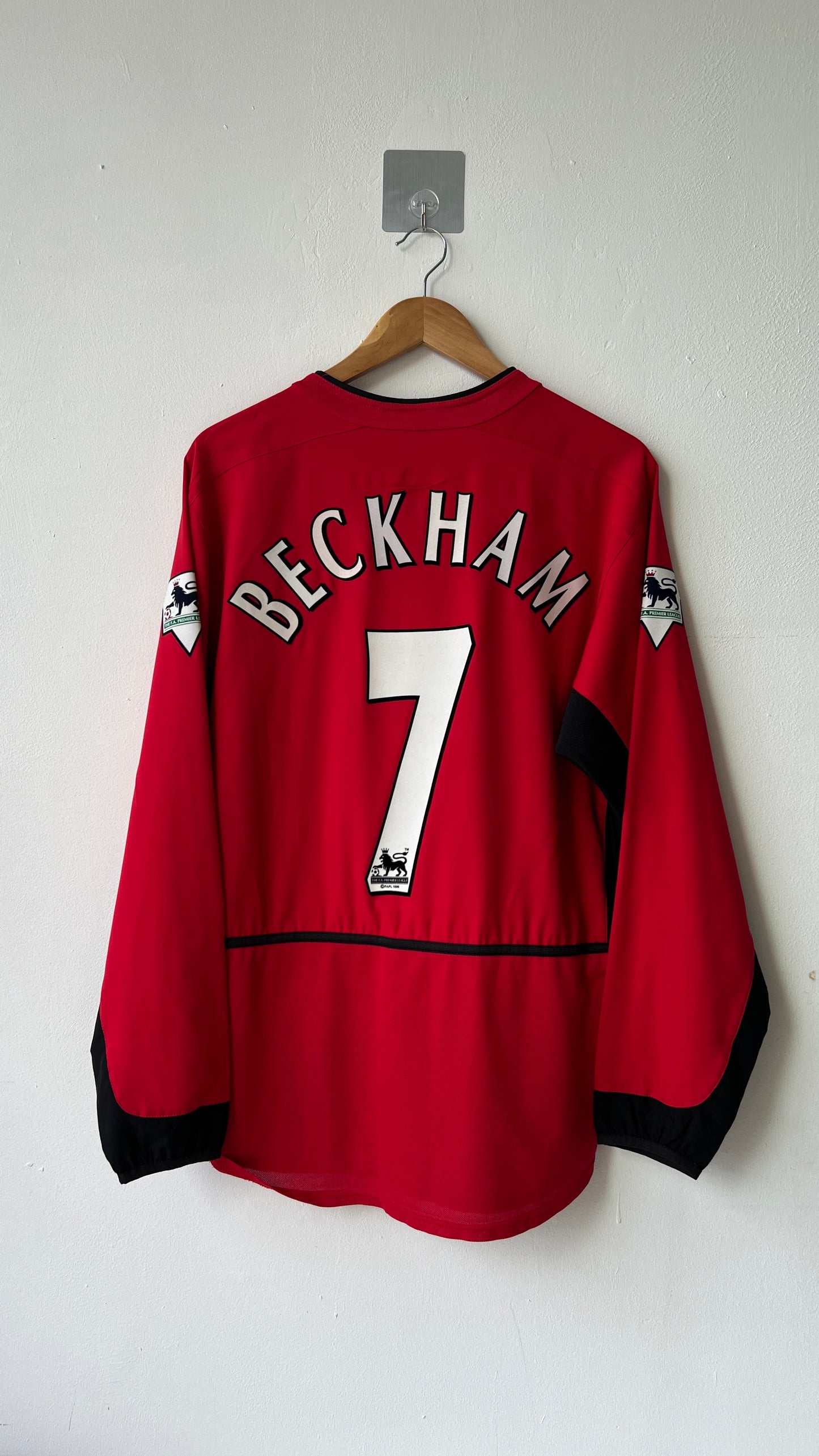 Manchester United 2002-04 Home L/S Shirt Beckham #7 (M)