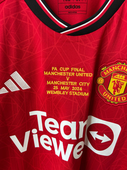 (L) Manchester United 2023-24 Home Shirt Mainoo #37 (MDT) (NEW)