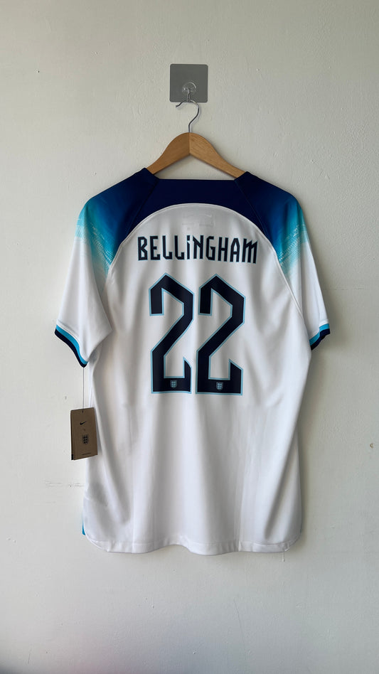 England 2022-23 Home Shirt Bellingham #22 (L) (Brand New)