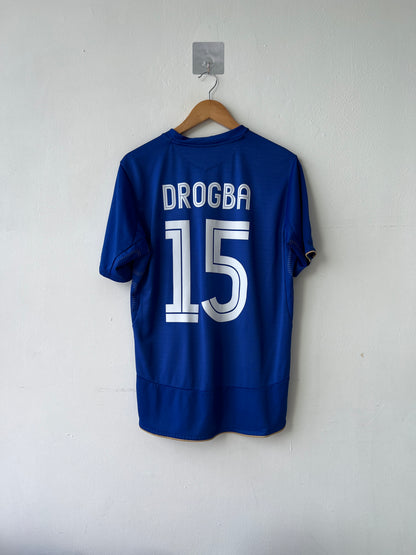 (L fits M) Chelsea 2005-06 Home Shirt Drogba #15