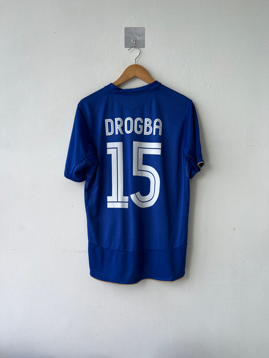 (L fits M) Chelsea 2005-06 Home Shirt Drogba #15
