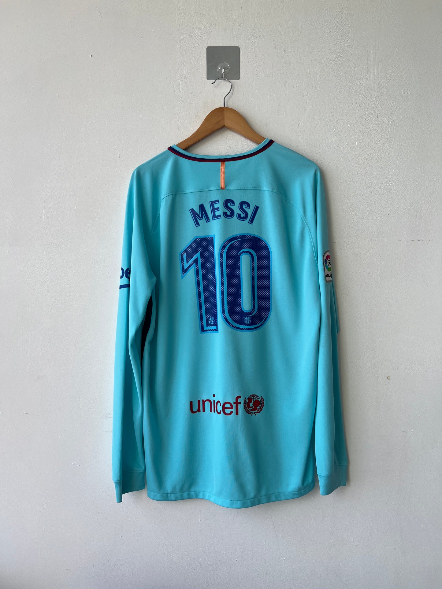(L) Barcelona 2017-18 Away Long Sleeve Shirt Messi #10