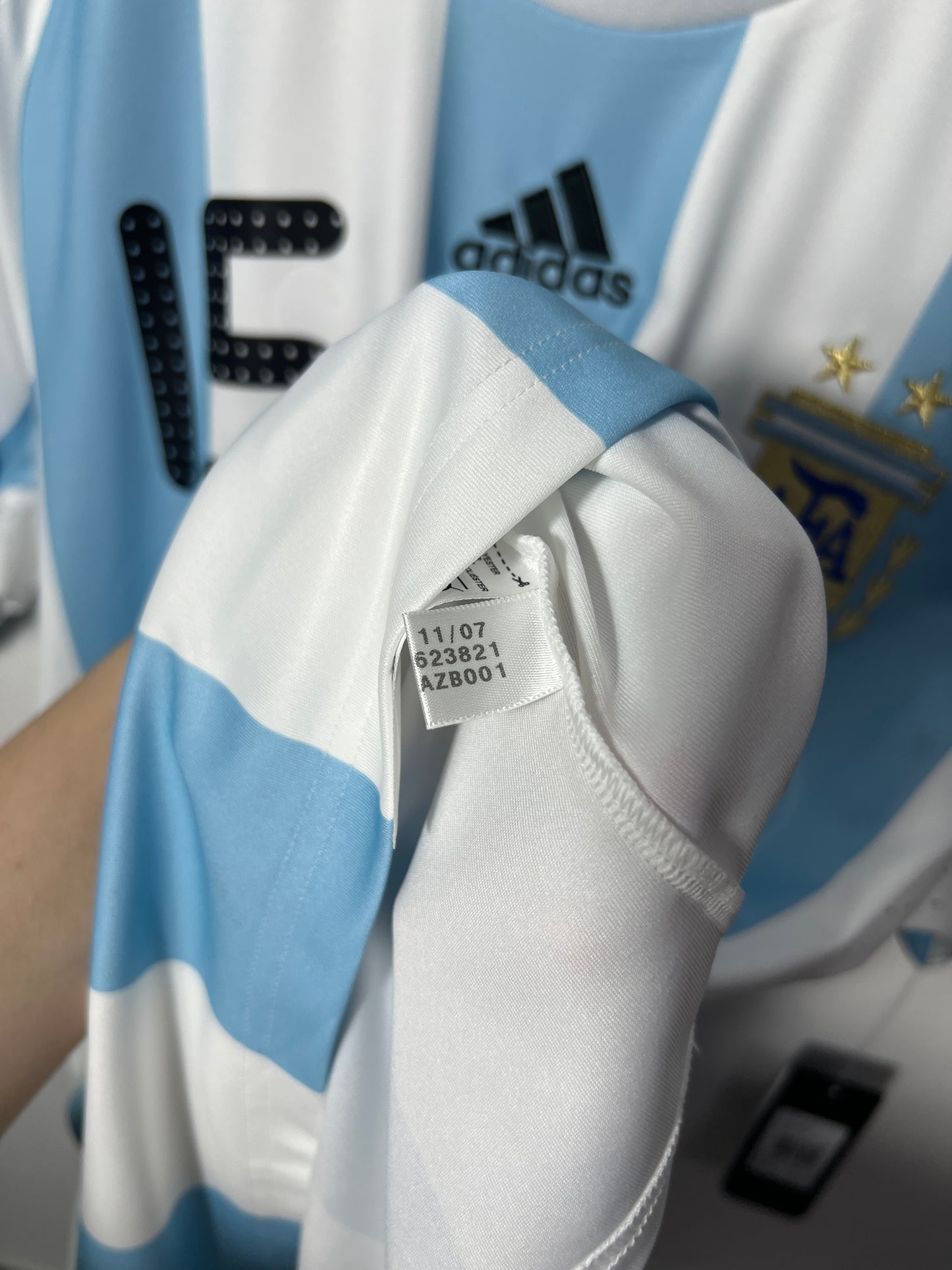 (M) Argentina 2007-09 Home Shirt Messi #15 (NEW)