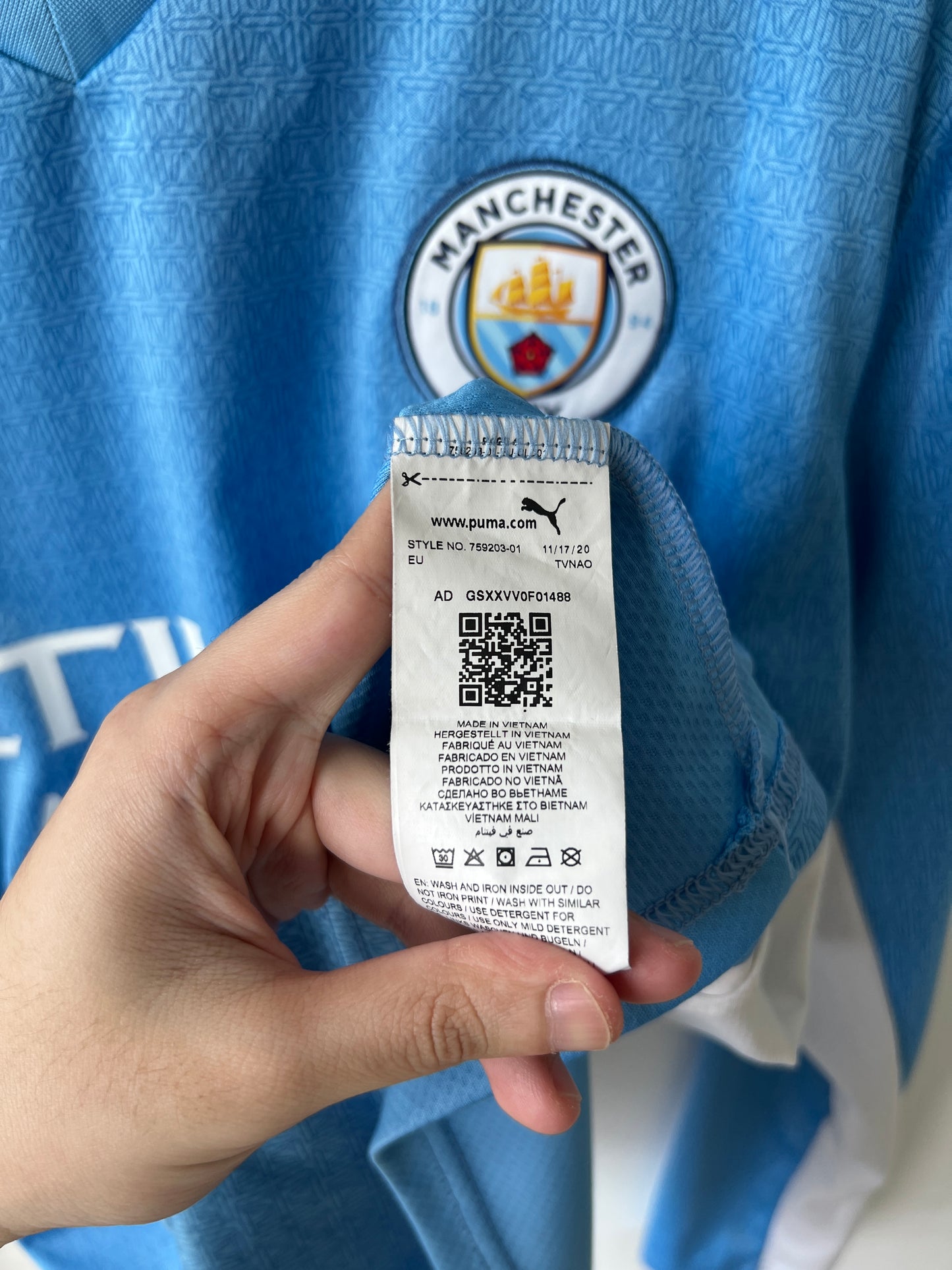(L) Manchester City 2021-22 Home Long Sleeve Shirt De Bruyne #17