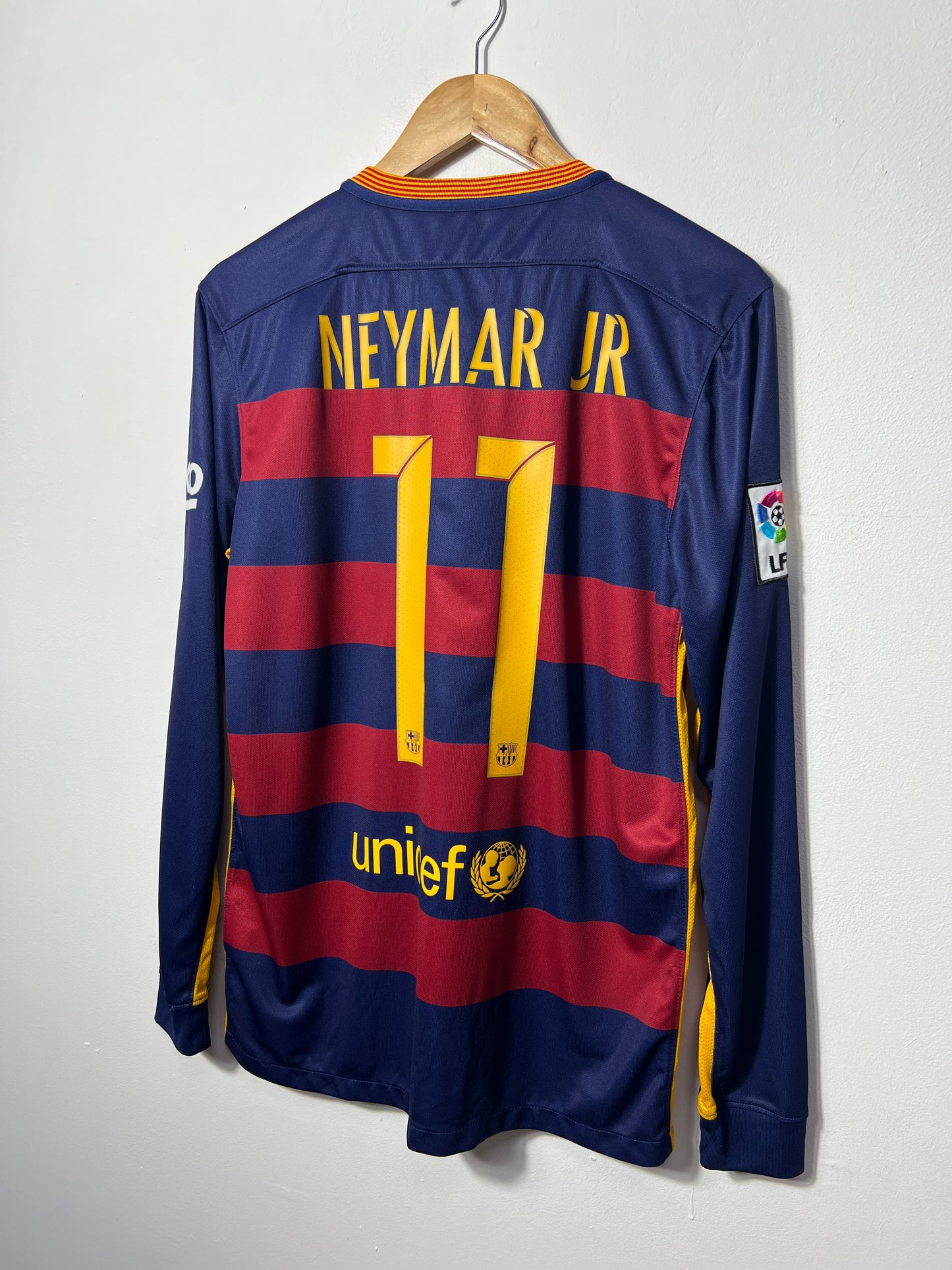 (M) Barcelona 2015-16 Home Long Sleeve Shirt Neymar Jr. #11