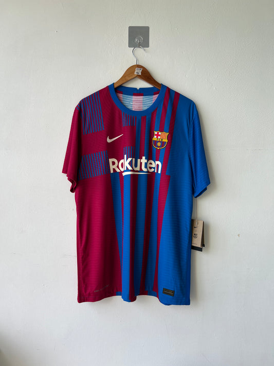 (XXL fits XL) Barcelona 2021-22 Home Player Issue Shirt Kun Aguero #19 (NEW)