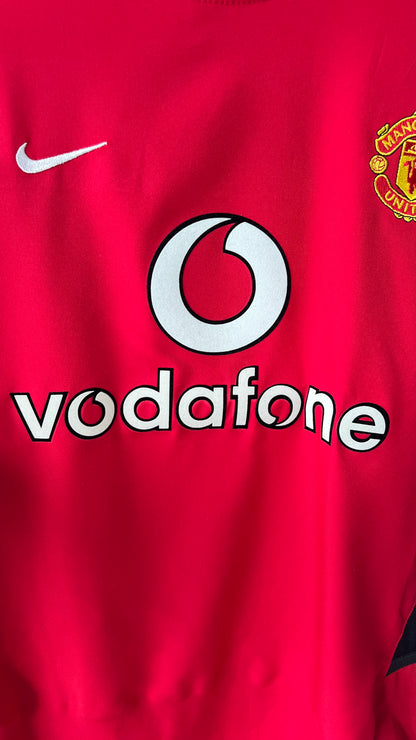 Manchester United 2002-04 Home L/S Shirt Beckham #7 (M)
