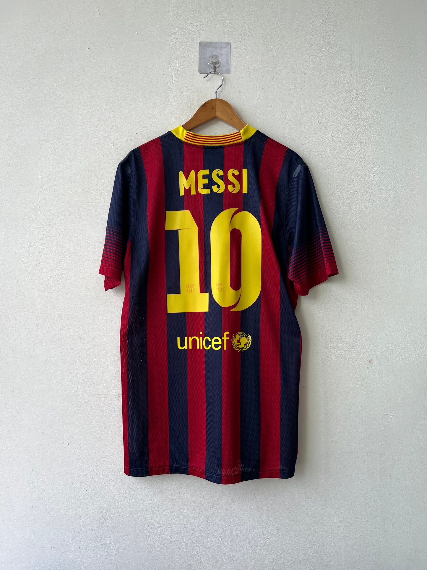 (XL) Barcelona 2013-14 Home Player Version Shirt Messi #10