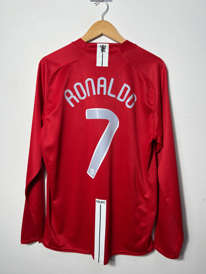 (L) Manchester United 2007-09 Home Long Sleeve Shirt Ronaldo #7