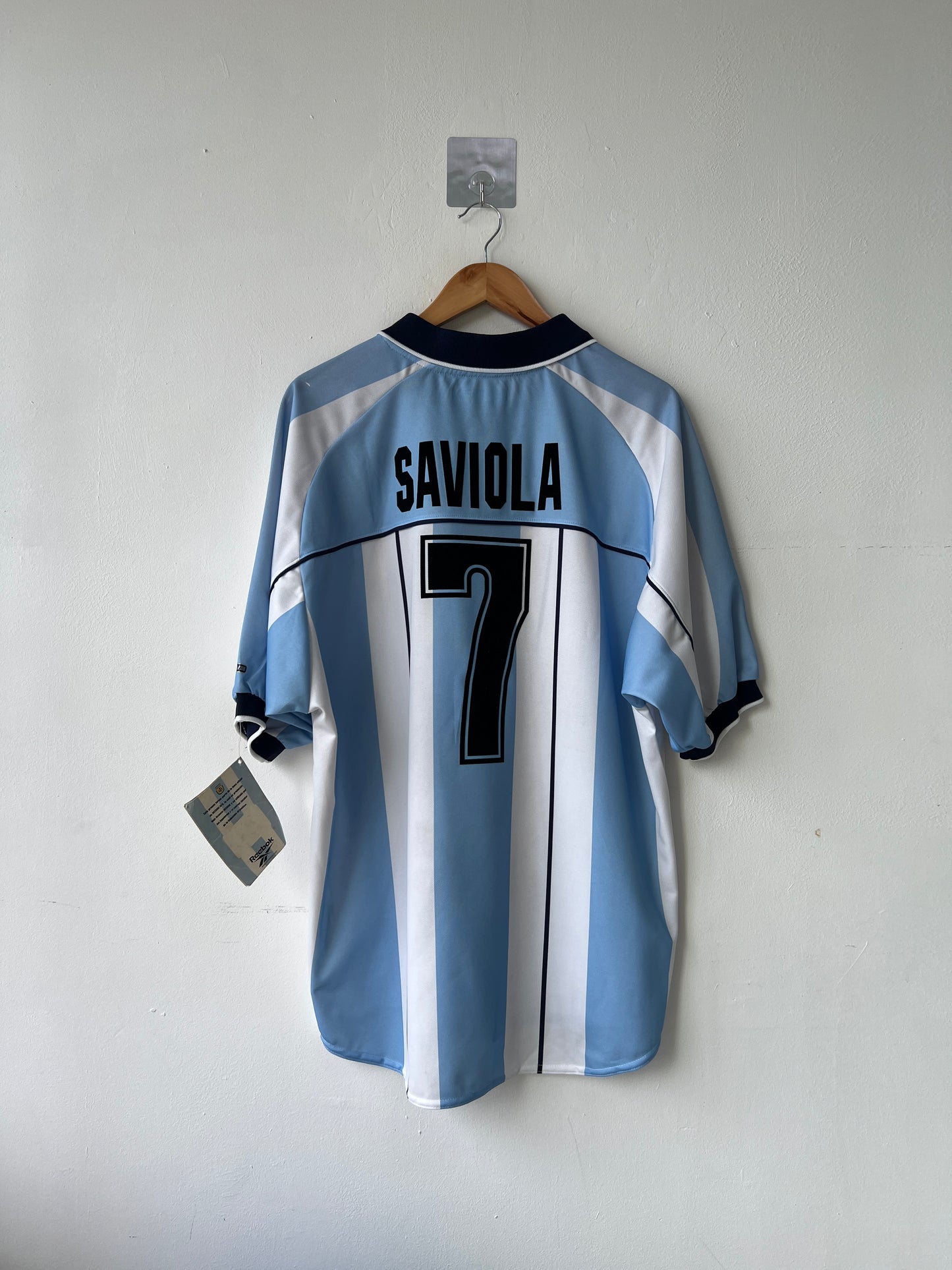 (XL) Argentina 2000-01 Home Shirt Saviola #7 (NEW)
