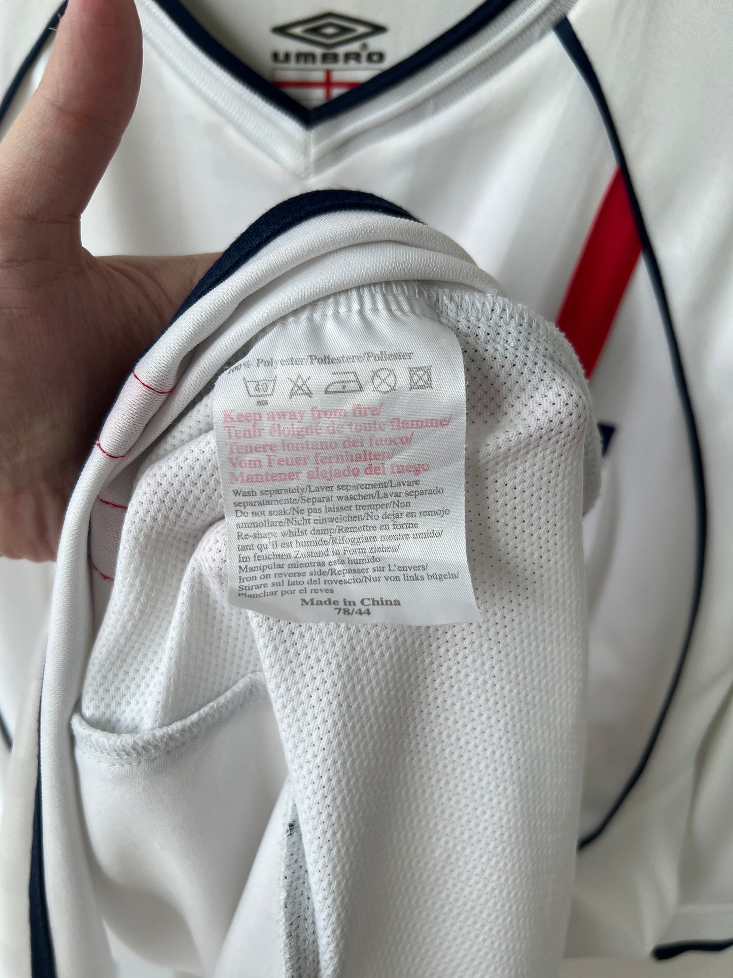 (XL) England 2001-03 Home Shirt Beckham #7