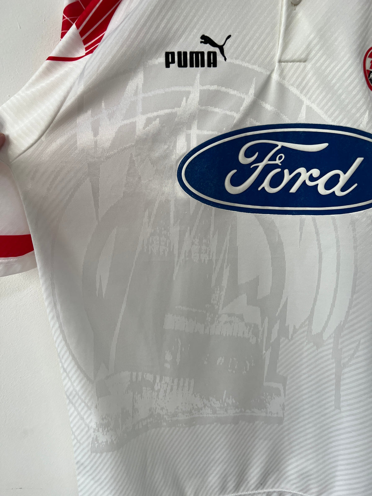 (M fits L) FC Koln 1996-97 Home Shirt