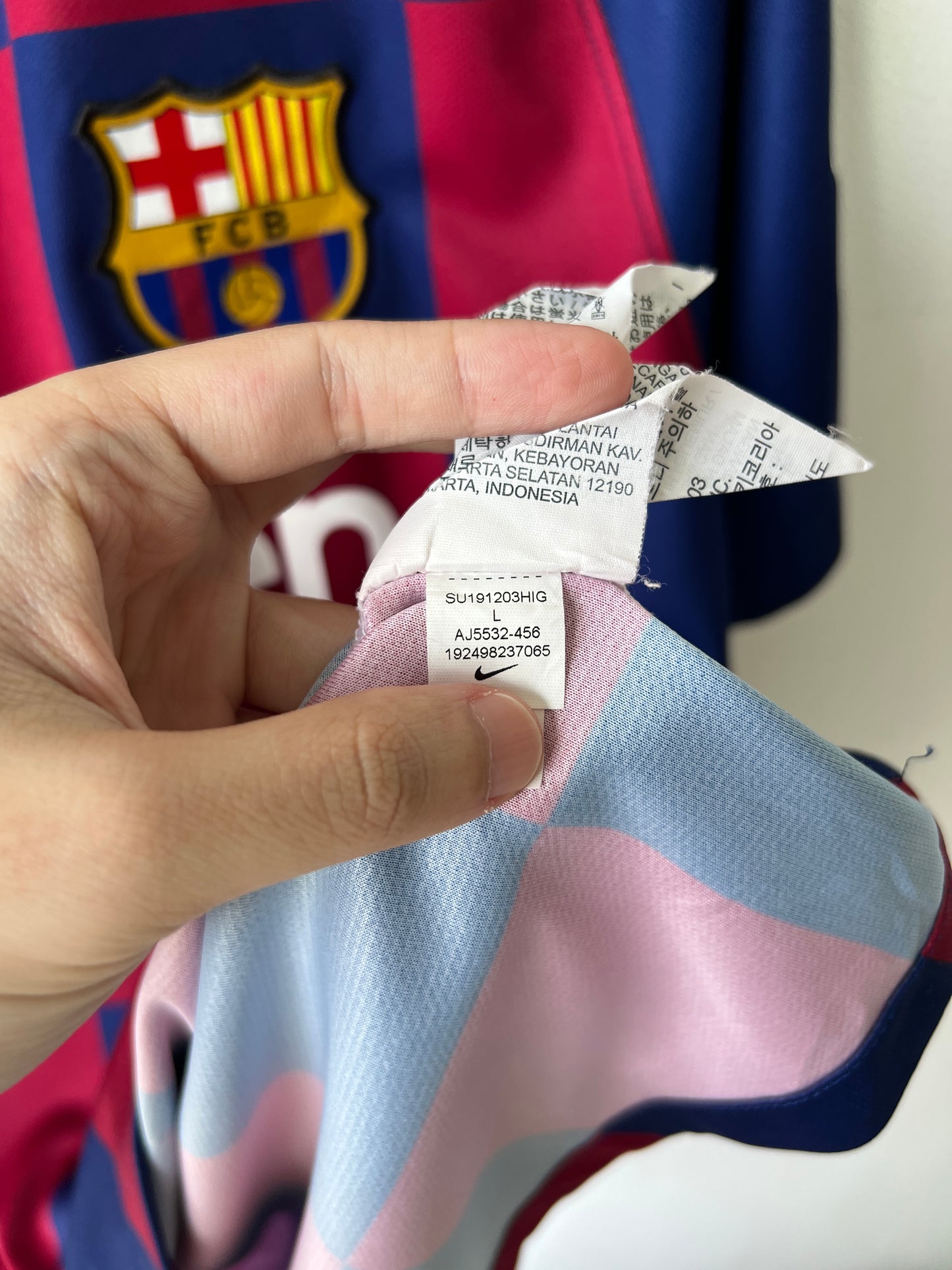 (L) Barcelona 2019-20 Home Shirt Pique #3
