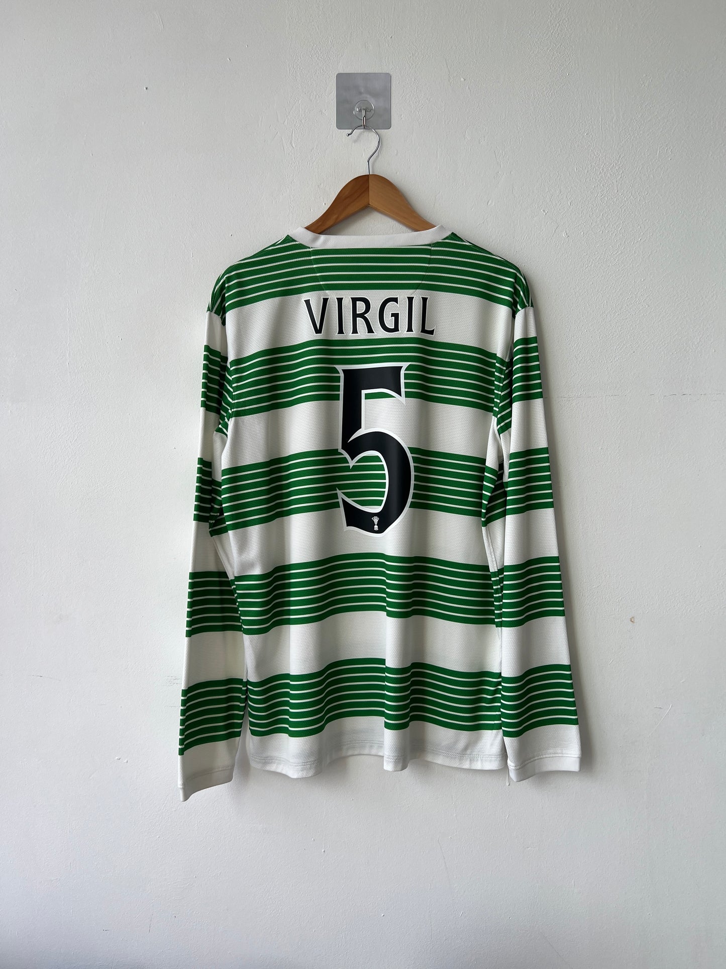 (L) Celtic 2013-14 Home Long Sleeve Shirt Virgil #5