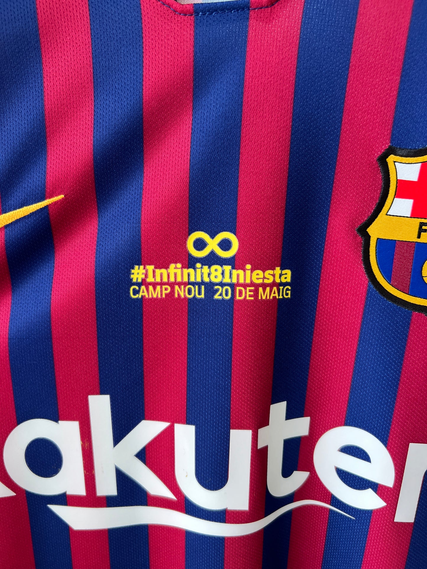 (L) Barcelona 2018-19 Home Shirt A. Iniesta (NEW) (Tribute)