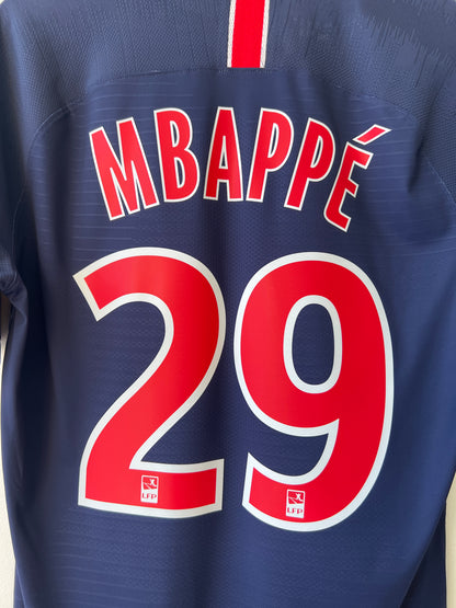 (L fits M) PSG 2018-19 Home Player Version Shirt Mbappe #29